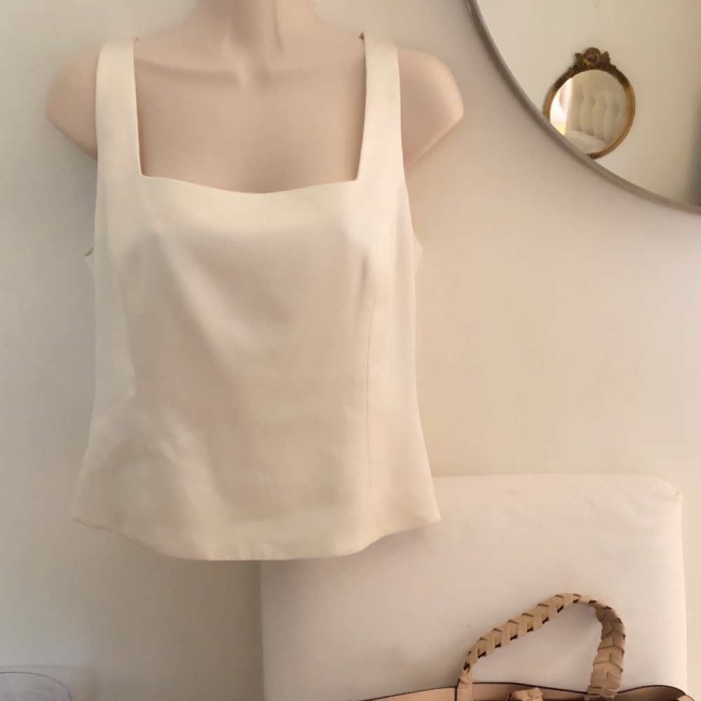 Badgley Mischka silk ivory formal top